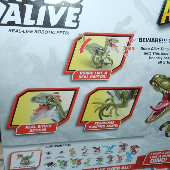 Robo Alive 🦖🦕 Dino Action Electronic Pet Raptor ZURU 🆕⌚📦🏃💨🚚 - Picture 12 of 16
